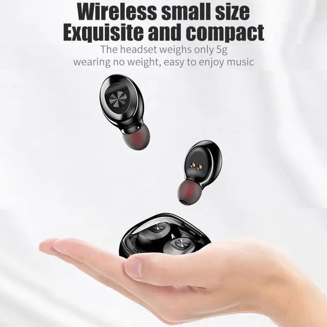 Alt view image 6 of 7 - XG-8 TWS Digital Display Touch Bluetooth Earphone with Magnetic Charging Box (Blue) Black