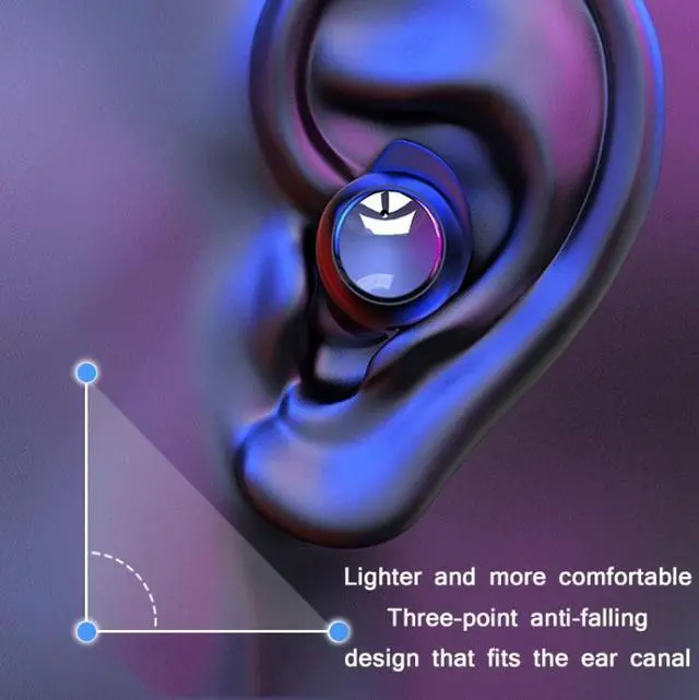 Alt view image 3 of 7 - TWS-24 Bluetooth 5.0 Wireless Noise Cancelling Waterproof Touch Control Mini Earphone Support Voice Assistant (Gray)