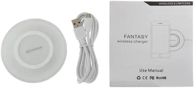 Alt view image 7 of 7 - FANTASY wireless charger  for iPhone 8 / 8 Plus / X &  All QI Standard Compatible Devices Galaxy S5 / S4 / Note 4 / 3, etc (Black)