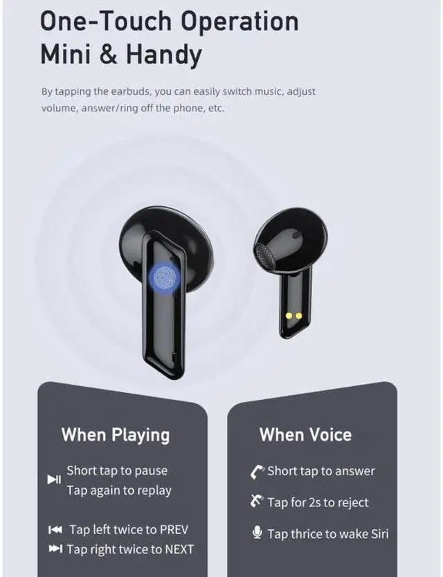 Alt view image 7 of 7 - awei T36 Bluetooth 5.0 True Wireless Stereo Bluetooth Earphone (Black)