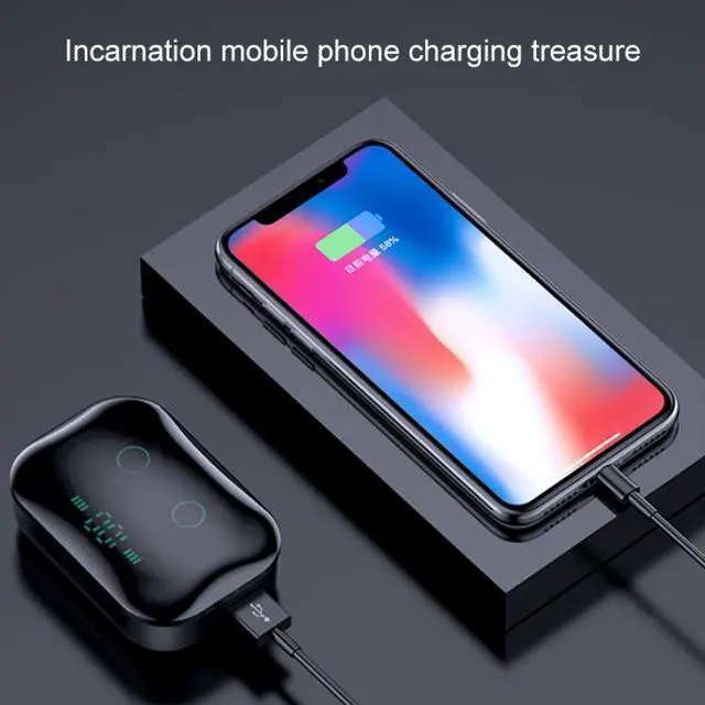 Alt view image 7 of 7 - M7 TWS V5.0 Binaural Wireless Stereo Bluetooth Headset with Charging Case and Digital Display (White)