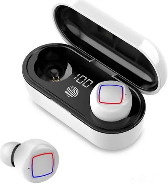 Main image of TWS Fingerprint Touch Bluetooth Headset LED Battery Display With Charging Bin(Black) (White)