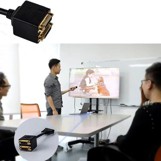 Alt view image 5 of 5 - 24+1 DVI Male to 2 DVI Female Cable Adapter, Length: 30cm