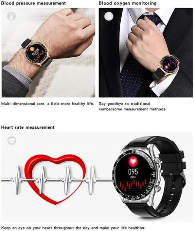 Alt view image 5 of 7 - LOANIY E18 Pro Smart Bluetooth Calling Watch with NFC Function, Color: Gold Silicone Gold Silicone