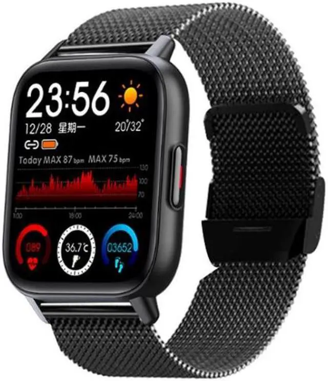 Main image of QS16Pro 1.69-Inch Health Monitoring Waterproof Smart Watch, Supports Body Temperature Detection, Color: Black Steel Black Steel