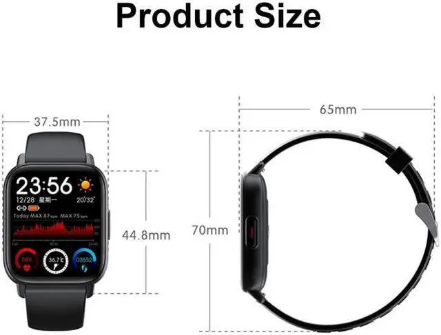 Alt view image 3 of 7 - QS16Pro 1.69-Inch Health Monitoring Waterproof Smart Watch, Supports Body Temperature Detection, Color: Black Steel Black Steel
