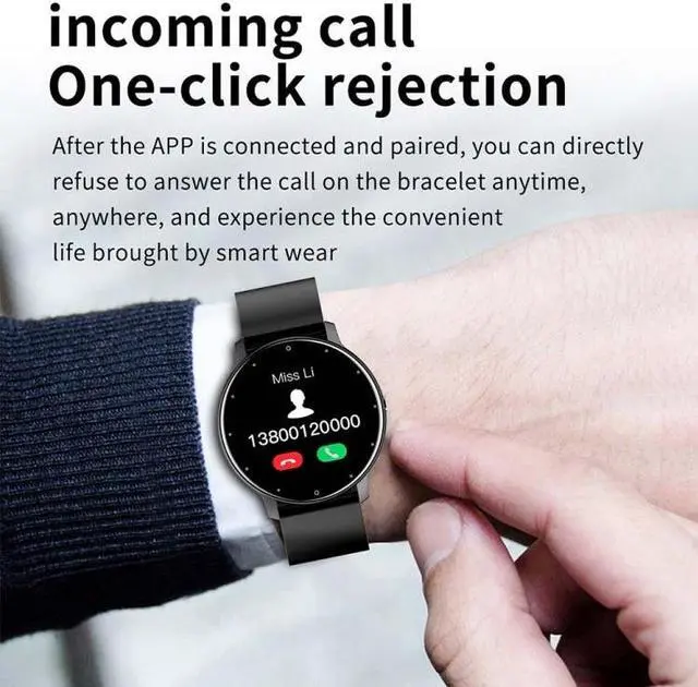 Alt view image 7 of 7 - BW0223 Heart Rate/Blood Oxygen/Blood Pressure Monitoring Bluetooth Smart Calling Watch, Color: Silicone Black Silicone Black