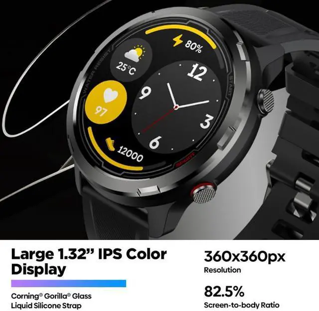 Alt view image 5 of 7 - Zeblaze Stratos 2 Lite 1.32 inch IPS Screen 5 ATM Waterproof GPS Smart Watch, Support Heart Rate Monitoring / Sports Mode Stratos 2 Lite (Black)