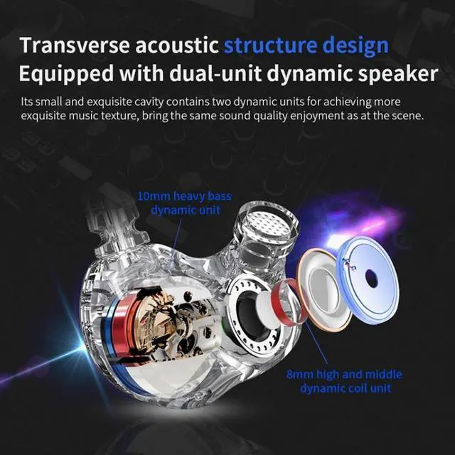 Alt view image 5 of 7 - QKZ CK9 HiFi In-ear Four Unit Sports Music Headphones (Black)