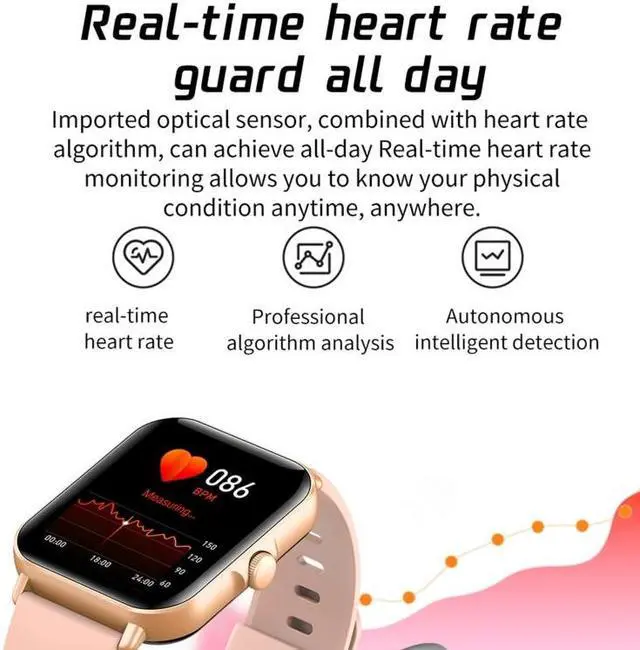 Alt view image 4 of 7 - L21 1.69 inch TFT Screen Smart Watch,Support Blood Pressure Monitoring / Sleep Monitoring (Silver)
