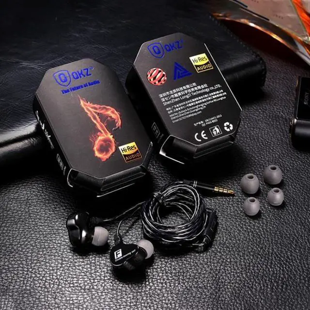 Alt view image 7 of 7 - QKZ CK9 HiFi In-ear Four Unit Sports Music Headphones (Black)