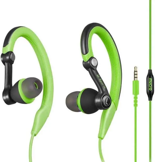 Main image of Mucro MB-232 Running In-Ear Sport Earbuds Earhook Wired Stereo Headphones for Jogging Gym (Green)