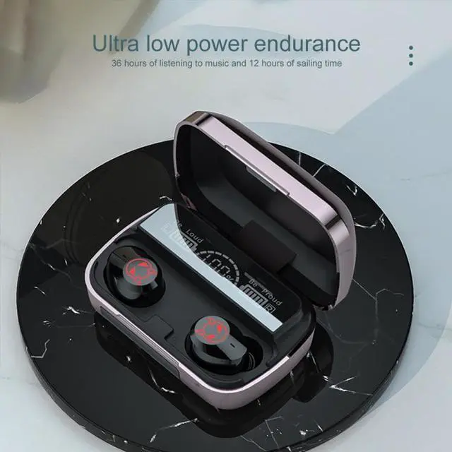 Alt view image 6 of 7 - M23 Little Devil Pattern Intelligent Noise Reduction Touch Bluetooth Earphone with Three-screen Battery Display & Mirror Charging Box, Support HD Call & Siri (Pink)