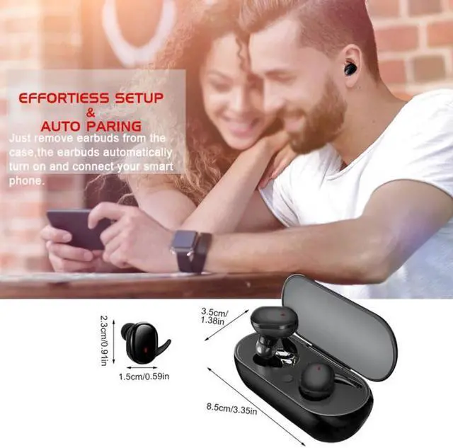 Alt view image 2 of 7 - Y30 Wireless Bluetooth Headset 5.0 In-Ear Mini Earphone, Colour: Black Black