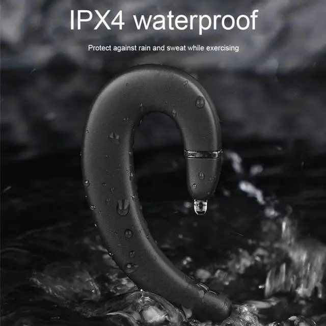 Alt view image 5 of 7 - ET Bluetooth Earphone Wireless Headset Handsfree Ear Hook Waterproof Noise Cancelling Earphone with Mic for Android IPhone(black) (black)