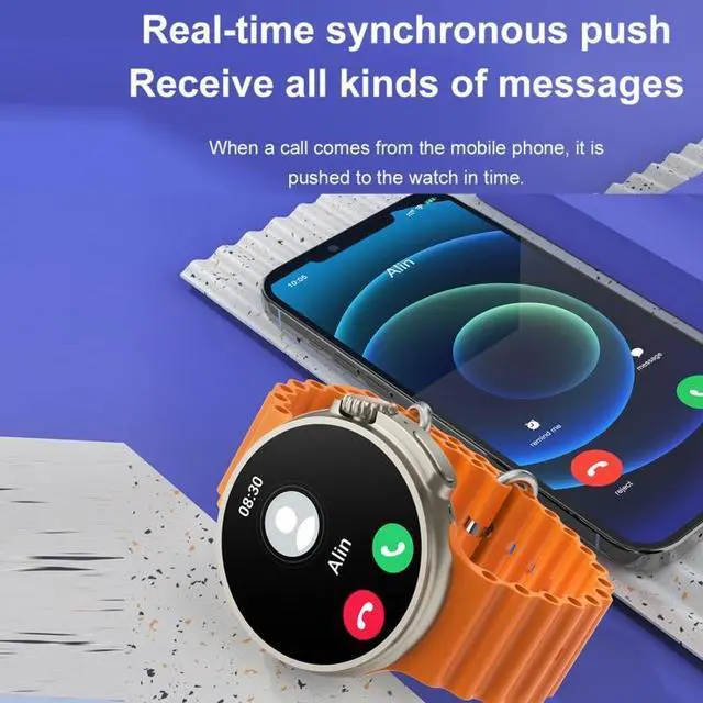 Alt view image 7 of 7 - K9 Ultra Pro 1.39 inch Silicone Band IP67 Waterproof Smart Watch Support Bluetooth Call / NFC (Orange)