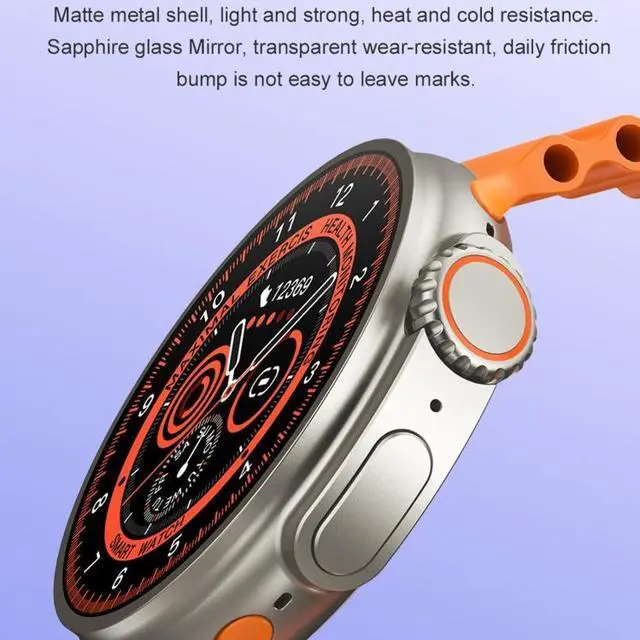 Alt view image 6 of 7 - K9 Ultra Pro 1.39 inch Silicone Band IP67 Waterproof Smart Watch Support Bluetooth Call / NFC (Orange)