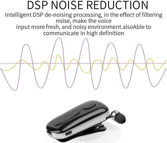 Alt view image 6 of 7 - K36 Stereo Wireless Bluetooth Headset Calls Remind Vibration Wear Clip Driver Auriculares Earphone(Black) (Pink)