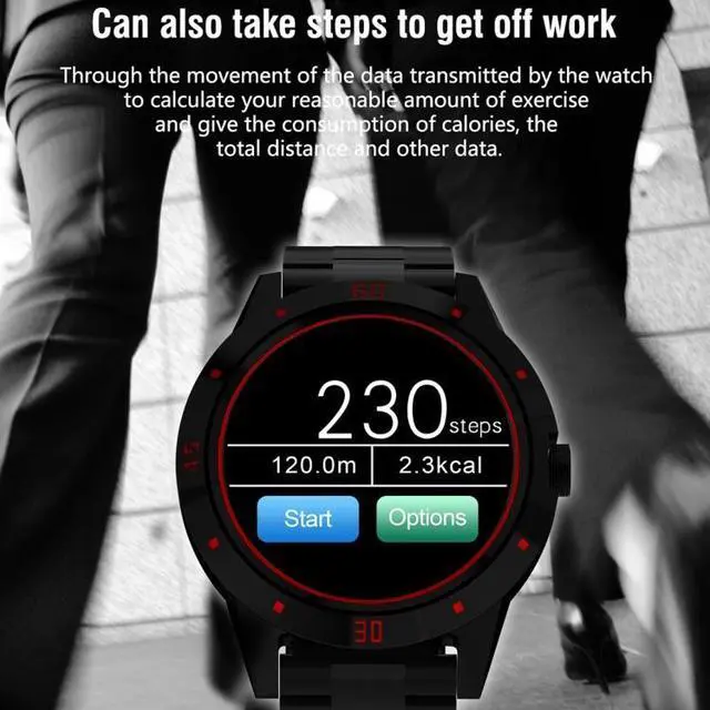 Alt view image 6 of 7 - N6 Smart Watch 1.3 inch TFT Screen MTK2502C Bluetooth4.0, Stainless Steel Watch Strap, Support Heart Rate Monitor & Pedometer & Sleep Monitor & Sedentary Reminder (Silver)