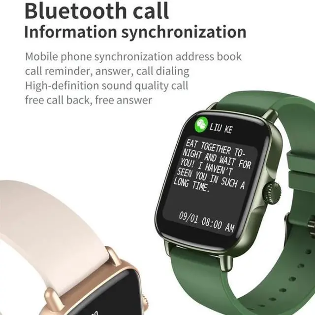 Alt view image 6 of 7 - AW18 1.69inch Color Screen Smart Watch, Support Bluetooth Call / Heart Rate Monitoring (Coffee)