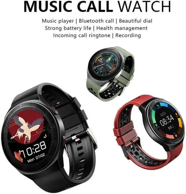 Alt view image 3 of 7 - MT3 1.28 inch TFT Screen IP67 Waterproof Smart Watch, Support Bluetooth Call / Sleep Monitoring / Heart Rate Monitoring (Black)