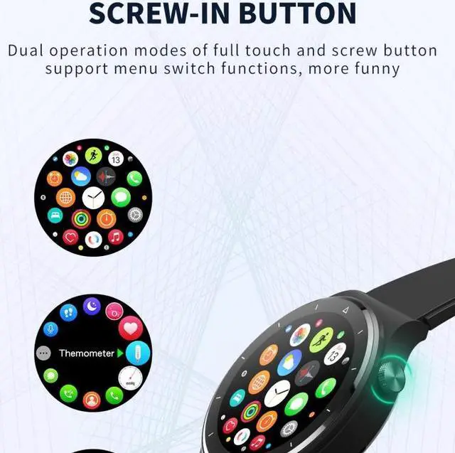 Alt view image 4 of 7 - N58 IP67 1.28 inch Touch Color Screen Smart Watch Stainless Steel (Stainless Steel Black)
