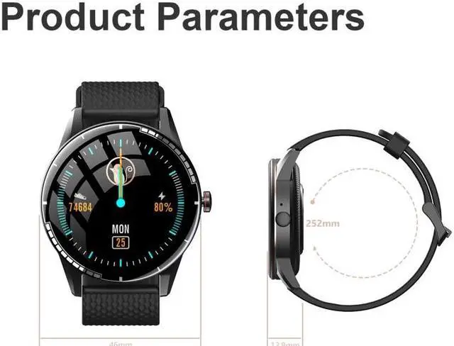 Alt view image 2 of 7 - H6 1.28 inch Touch Screen IP67 Waterproof Smart Watch, Support Bluetooth Call / Sleep Monitoring / Heart Rate Monitoring (Black)