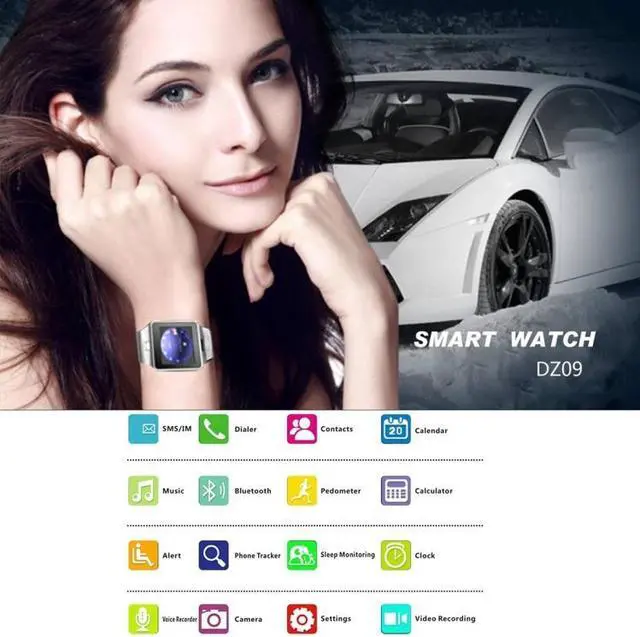Alt view image 7 of 7 - DZ09 1.56 inch Screen Bluetooth 3.0 Android 4.1 OS Above Smart Watch Phone with Bluetooth Call & Call Reminder & Sleep Monitor & Pedometer & Sedentary Reminder & Calendar & SMS & Audio and V
