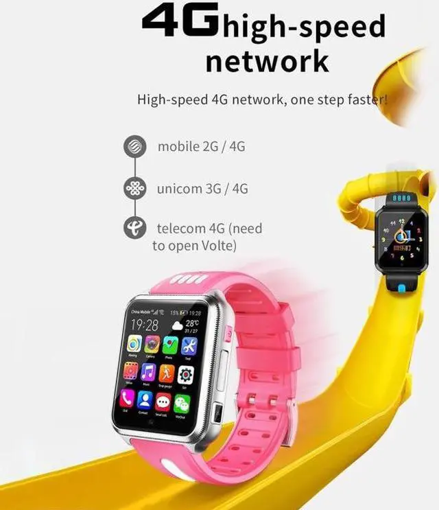 Alt view image 2 of 7 - W5 1.54 inch Full-fit Screen Dual Cameras Smart Phone Watch, Support SIM Card / GPS Tracking / Real-time Trajectory / Temperature Monitoring, 1GB+16GB 1GB+16GB (Black Blue)