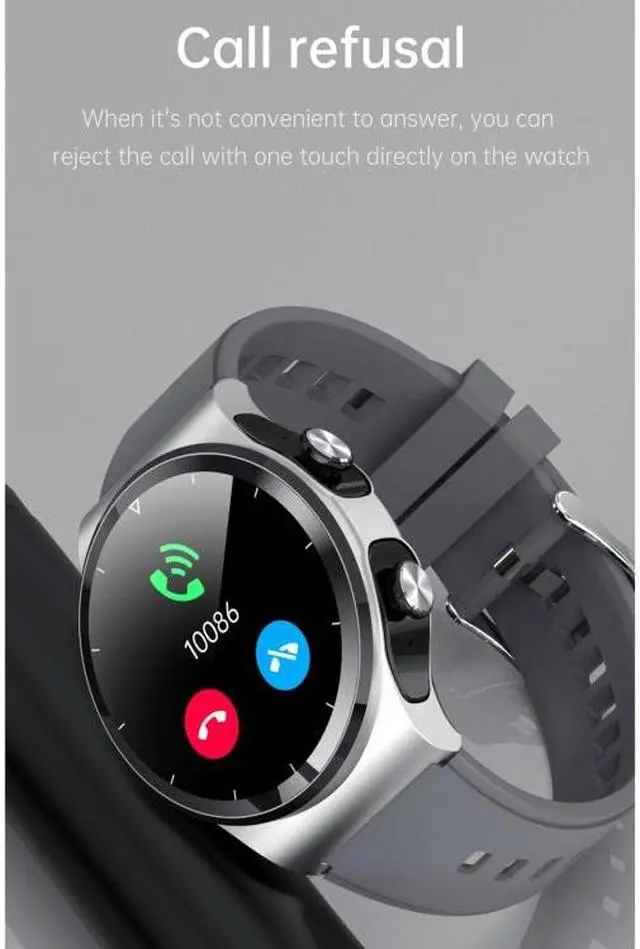 Alt view image 3 of 7 - GT69 1.3 inch IPS Touch Screen IP67 Waterproof Bluetooth Earphone Smart Watch, Support Sleep Monitoring / Heart Rate Monitoring / Bluetooth Call (Silver Steel Band)