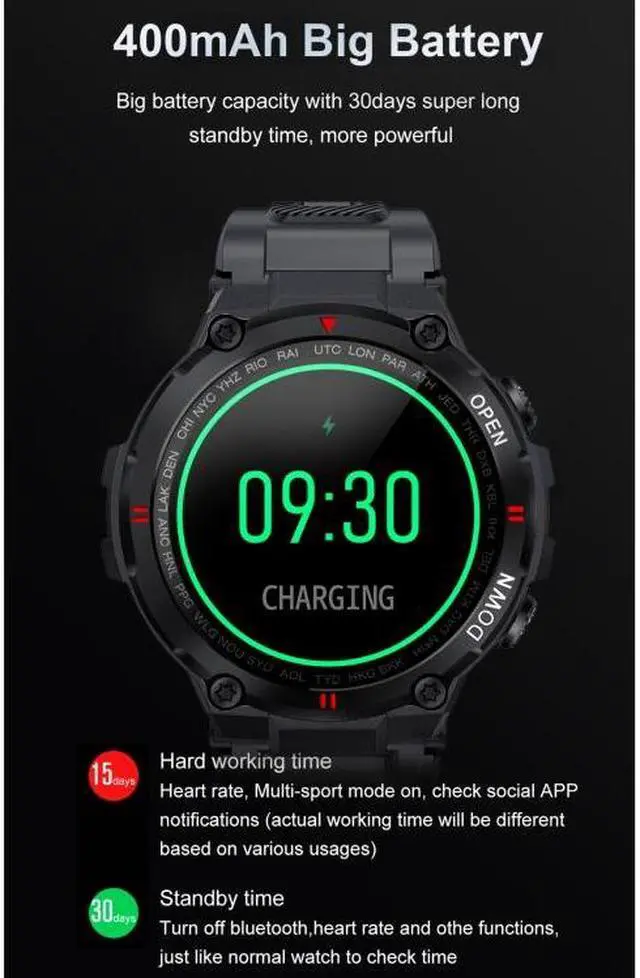 Alt view image 3 of 7 - K22 1.28 inch IPS Screen Smart Watch, Support Menstrual Cycle Reminder / Bluetooth Call / Sleep Monitoring (Grey)