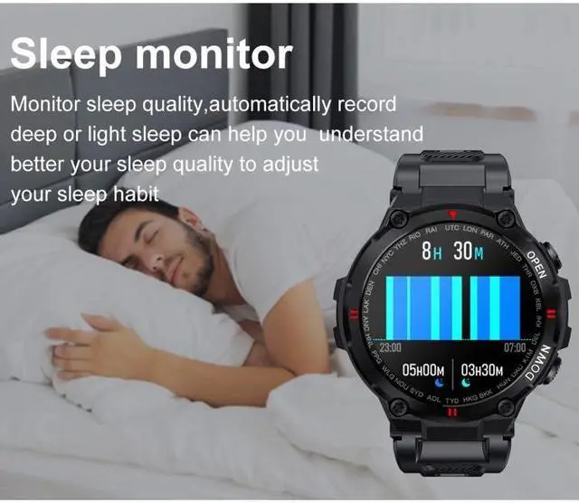 Alt view image 7 of 7 - K22 1.28 inch IPS Screen Smart Watch, Support Menstrual Cycle Reminder / Bluetooth Call / Sleep Monitoring (Grey)