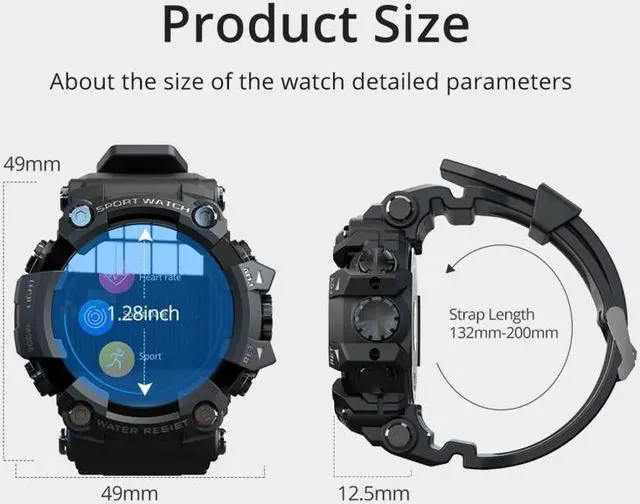 Alt view image 2 of 7 - Lokmat ATTACK 1.28 inch TFT LCD Screen Smart Watch, Support Sleep Monitor / Heart Rate Monitor / Blood Pressure Monitor ATTACK (Camouflage Green)