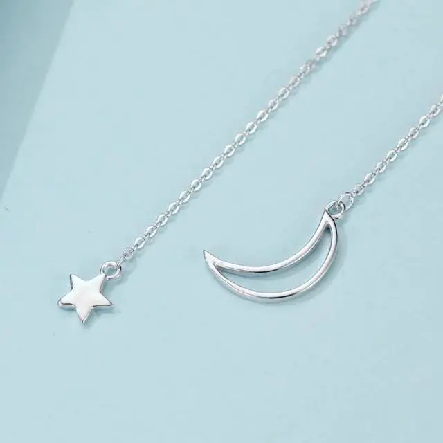 Alt view image 2 of 6 - Stars Moon S925 Sterling Silver Necklace SCN108