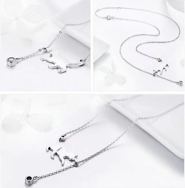 Alt view image 3 of 6 - Naughty Kitten S925 Sterling Silver With Zircon Necklace SCN232