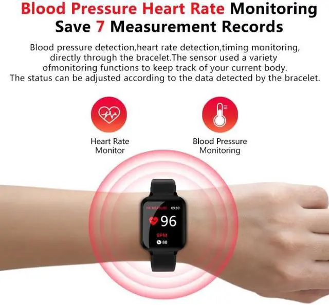 Alt view image 3 of 7 - B57 1.3 inch IPS Color Screen Smart Watch IP67 Waterproof,Support Message Reminder / Heart Rate Monitor / Sedentary Reminder / Blood Pressure Monitoring/ Sleeping Monitoring (Pink)