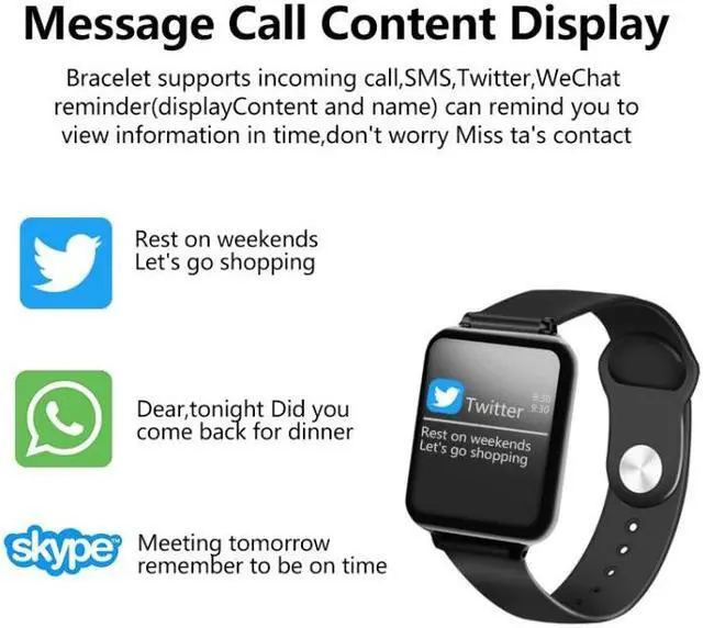 Alt view image 5 of 7 - B57 1.3 inch IPS Color Screen Smart Watch IP67 Waterproof,Support Message Reminder / Heart Rate Monitor / Sedentary Reminder / Blood Pressure Monitoring/ Sleeping Monitoring (Pink)