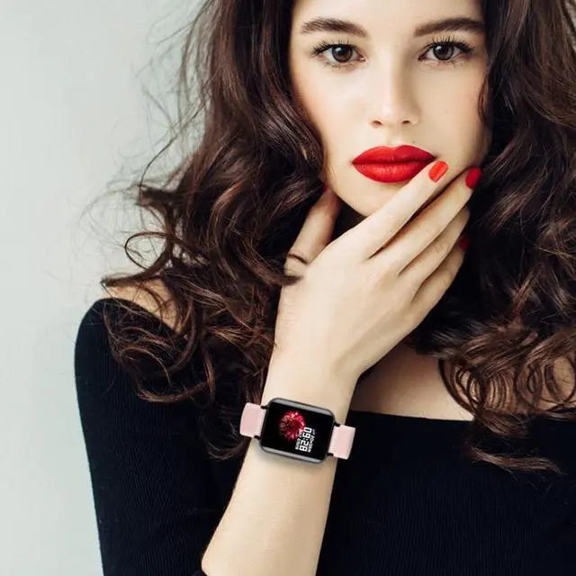 Alt view image 6 of 7 - B57 1.3 inch IPS Color Screen Smart Watch IP67 Waterproof,Support Message Reminder / Heart Rate Monitor / Sedentary Reminder / Blood Pressure Monitoring/ Sleeping Monitoring (Pink)