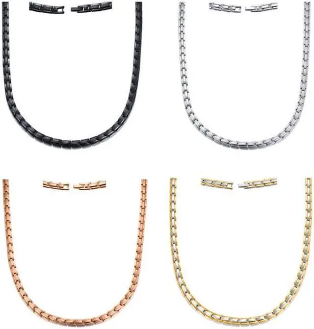 Alt view image 2 of 7 - CNC-007 Magnetic Titanium Steel Necklace Jewelry CNC-007(Rose Gold) (Rose Gold)