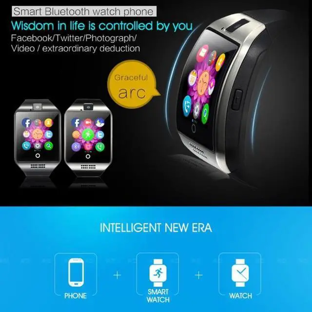 Alt view image 5 of 7 - Q18 1.54 inch TFT Screen MTK6260A 360MHz Bluetooth 3.0 Smart Watch Phone, 128M + 64M Memory (Black)