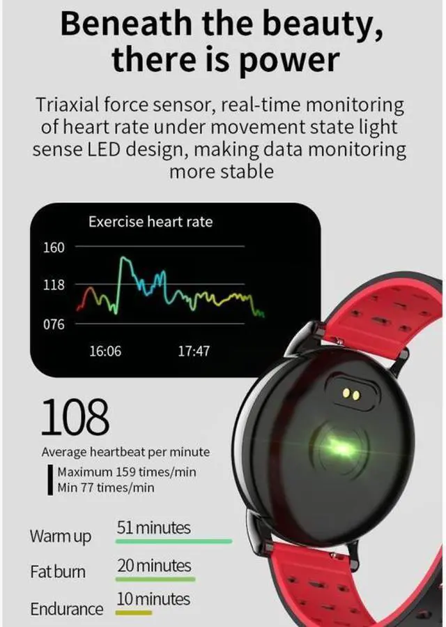 Alt view image 5 of 7 - B8+ 1.08 inch IPS Color Screen IP67 Waterproof Smart Watch,Support Message Reminder / Heart Rate Monitor / Blood Oxygen Monitoring / Blood Pressure Monitoring/ Sleeping Monitoring (Green)