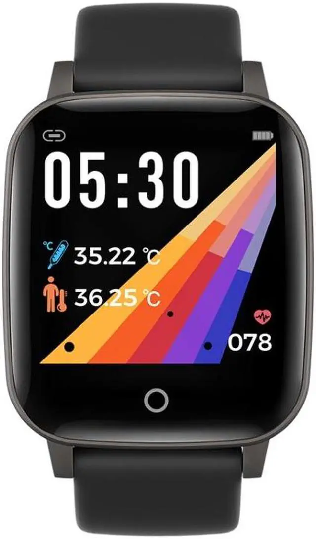 Alt view image 2 of 7 - T1 Body Temperature Measurement Smart Sports Watch, 1.3 inch Screen, IP67 Waterproof, Support Automatic Temperature and Heart Rate Monitoring / Sleep Monitoring / Sedentary Reminder (Black)