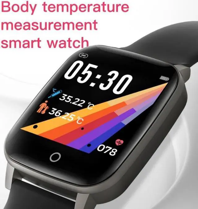 Alt view image 4 of 7 - T1 Body Temperature Measurement Smart Sports Watch, 1.3 inch Screen, IP67 Waterproof, Support Automatic Temperature and Heart Rate Monitoring / Sleep Monitoring / Sedentary Reminder (Black)
