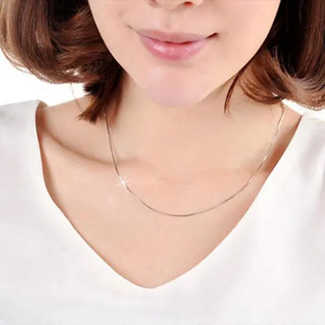 Alt view image 4 of 4 - 1MM Personality Fashion Silver Plated Snake Bone Chain(Silver length:36 inch)