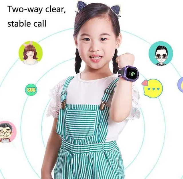 Alt view image 3 of 7 - Z6 Children Phone Watch Smart Positioning Full Touch Screen Student Watch (Purple)