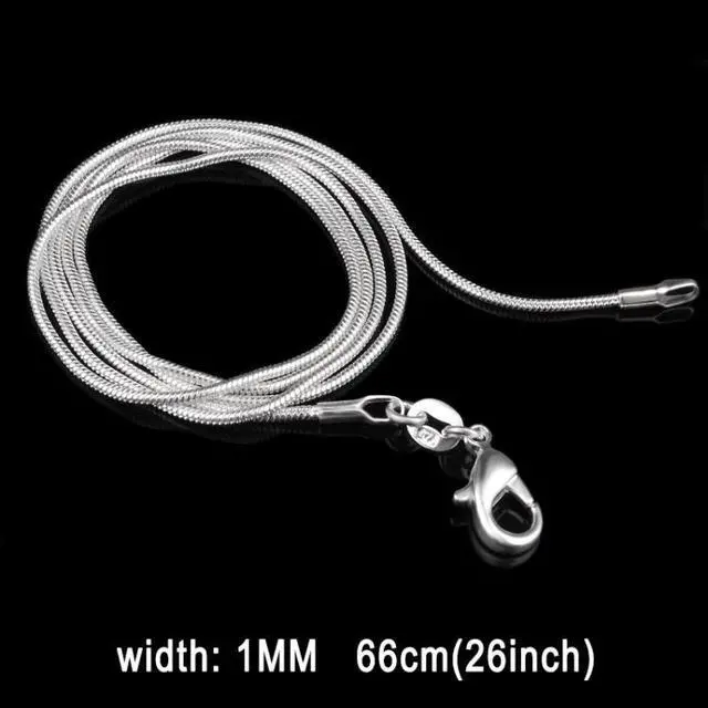 Alt view image 2 of 4 - 1MM Personality Fashion Silver Plated Snake Bone Chain(Silver length:26 inch)