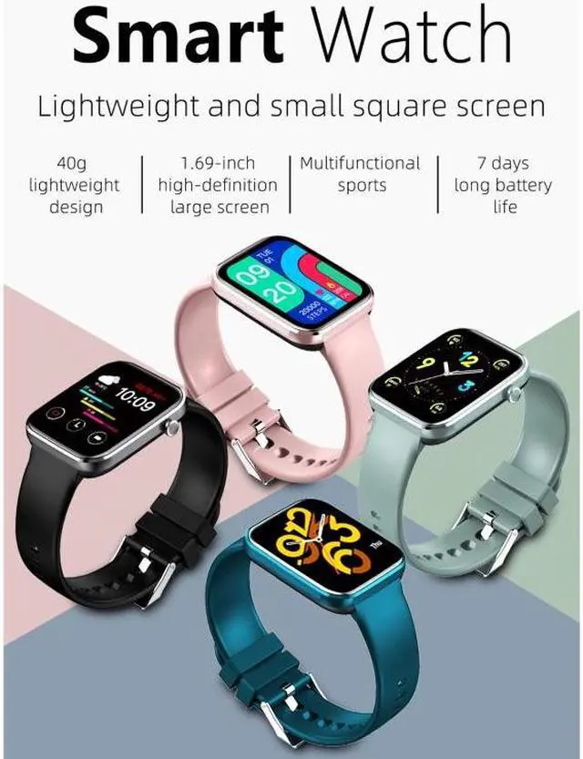 Alt view image 3 of 7 - Z15 1.69 inch Touch Screen IP67 Waterproof Smart Watch, Support Blood Pressure Monitoring / Sleep Monitoring / Heart Rate Monitoring (Black)