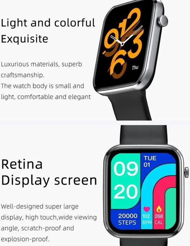 Alt view image 7 of 7 - Z15 1.69 inch Touch Screen IP67 Waterproof Smart Watch, Support Blood Pressure Monitoring / Sleep Monitoring / Heart Rate Monitoring (Black)