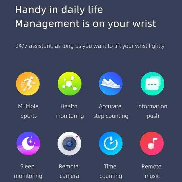 Alt view image 6 of 7 - Z15 1.69 inch Touch Screen IP67 Waterproof Smart Watch, Support Blood Pressure Monitoring / Sleep Monitoring / Heart Rate Monitoring (Black)