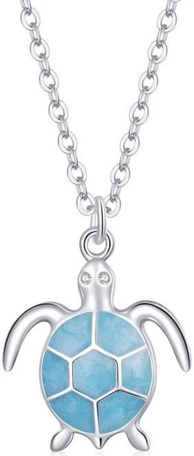 Main image of S925 Sterling Silver Blue Turtle Women Nacklace Jewelry Turtle